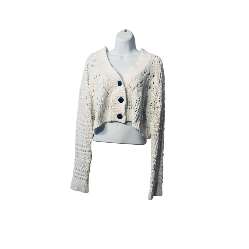 Free People Chloe Cardi / Evening Cream sz small - Picture 2 of 10